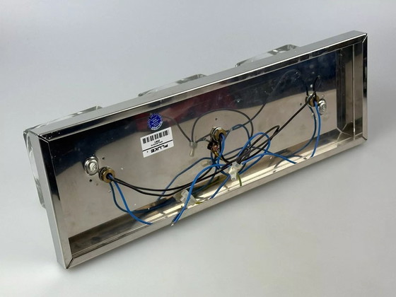 Image 1 of Lampada da parete a cubo Peill &amp; Putzler anni '60 e '70, applique da parete in vetro ghiacciato, design spaziale