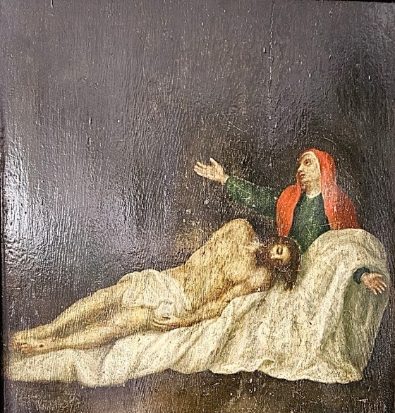 Image 1 of Old Painting Unknown Artist "The Lamentation of Christ"