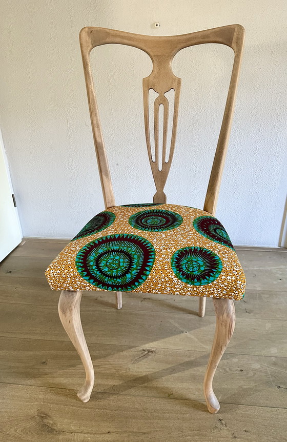 Image 1 of Art Deco ontmoet Afrikaanse Print Stoel