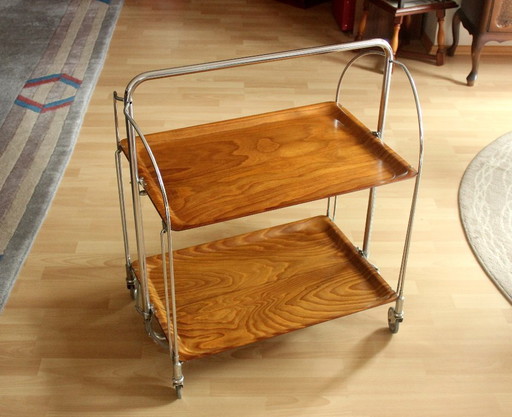Gerinol Design Dinett serving trolley - bar trolley - tea trolley - foldable - vintage