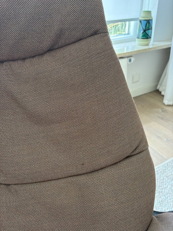 Image 1 of Fauteuil Molinari Miro stof/leer met poef leer