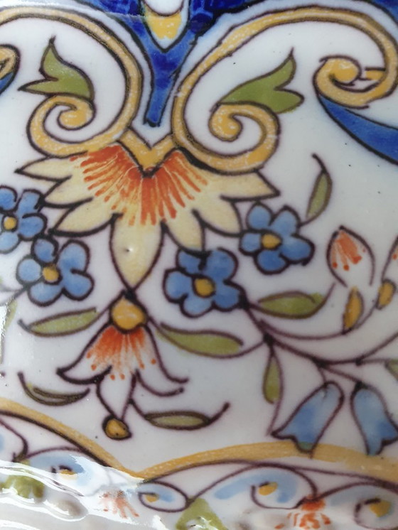 Image 1 of Desvres antica giardiniera - Fourmaintour Frères - dipinta a mano