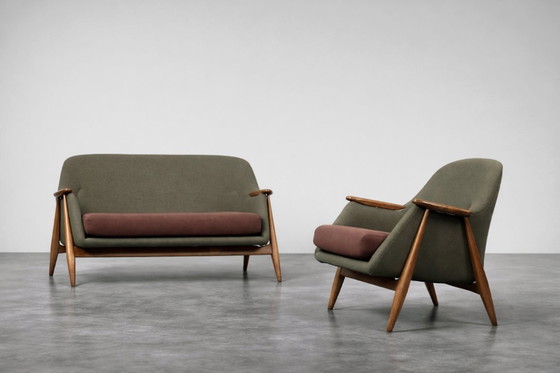 Image 1 of Wohnzimmergarnitur „Pallas“ im Stil der Mid-Century-Moderne von Svante Skogh, Finnland, 1950er Jahre, 2-teilig
