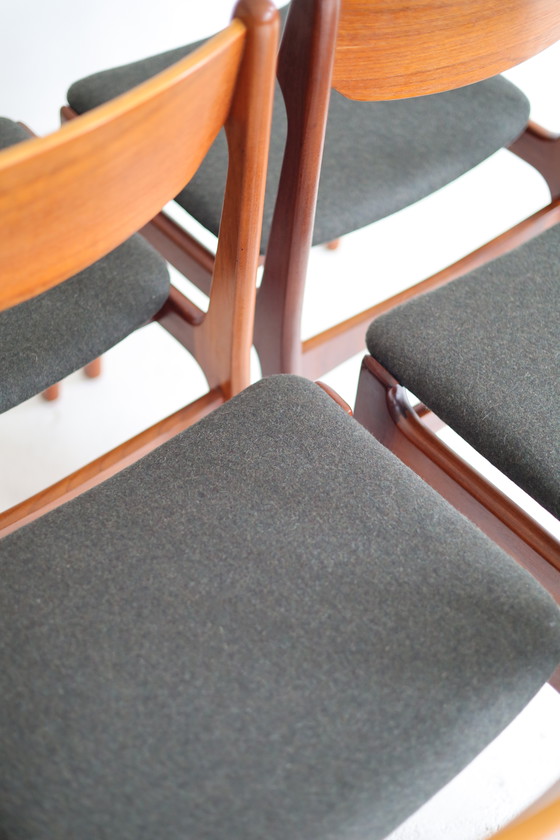 Image 1 of Set di 6 sedie da pranzo, Erik Buch, anni '50/'60