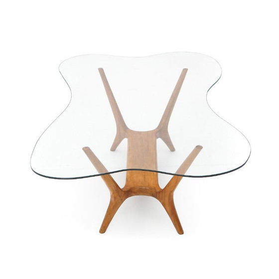 Image 1 of Italian Coffee Table in Wood and Glass, 1950s