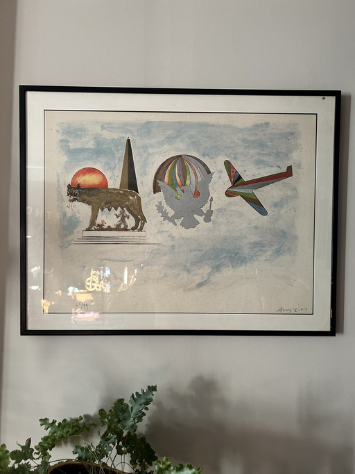 Lithographie originale numérotée de Franco Angeli