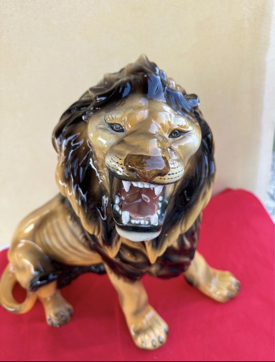 Image 1 of Favaro Cecchetto Lion Céramique signé