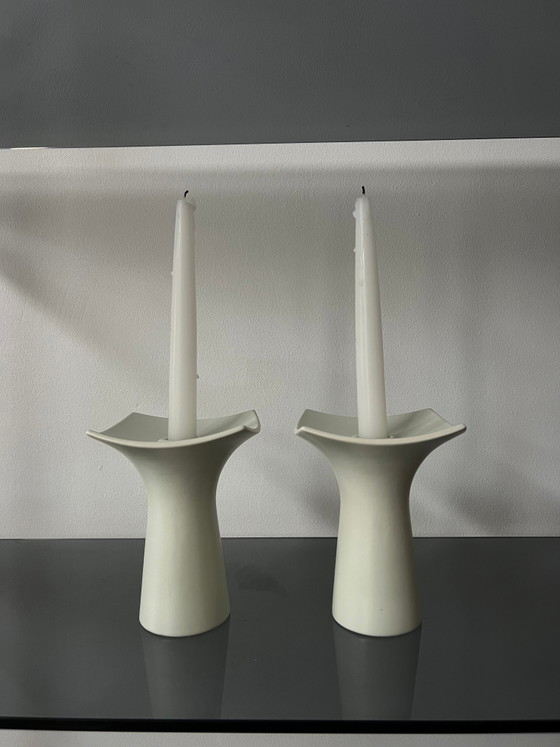 Portacandele in ceramica bianca anni '80 – Scandinavian (photo 4 of 4)