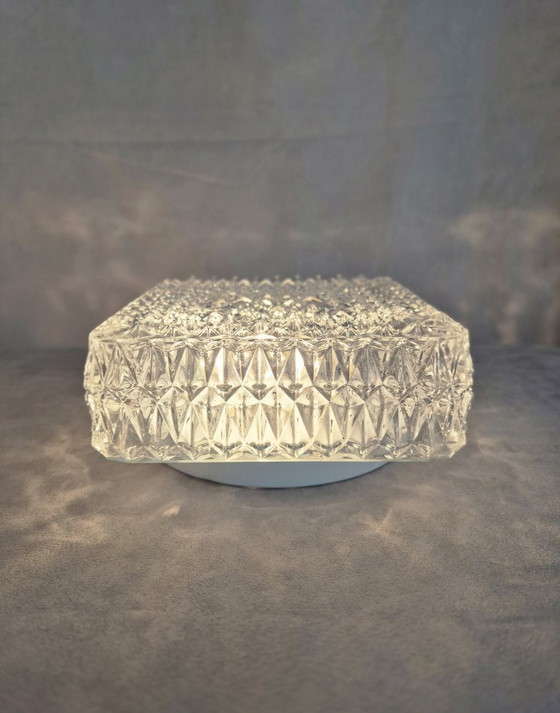 Image 1 of Vintage MASSIVE 70572 Crystal Ceiling/Wall Light | 20x20cm | E27 | Elegant Glass Fixture