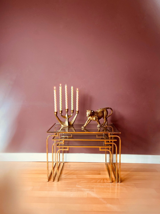 Image 1 of Juego de mesitas auxiliares italianas de los años 70.