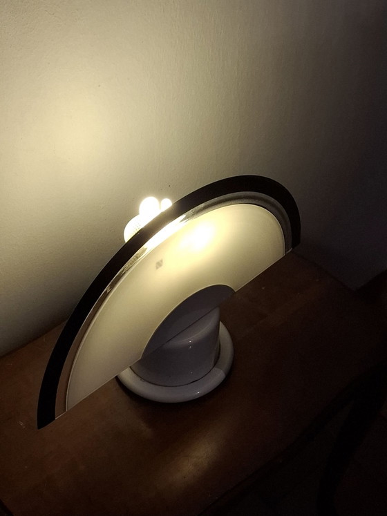 Lampe de table en verre de Murano des années 80, Zonca, Métal, Noir (photo 2 sur 8)