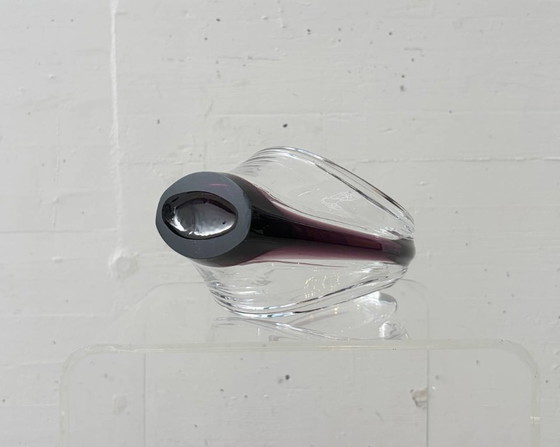 Image 1 of Crystal glass bowl with violet overlay, 1970s