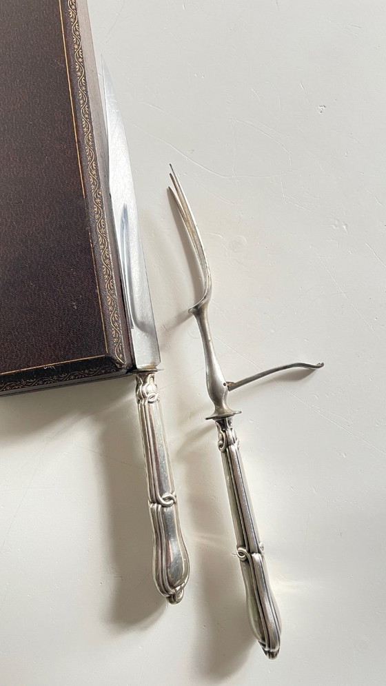 Image 1 of COUVERTS à Viande Argent et Métal argenté PARIS France