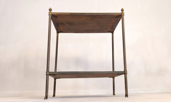 Image 1 of 😍✨Prächtiger Barwagen von Maison Jansen – Messing, Bronze und Blattgoldleder – Um 1950✨😍