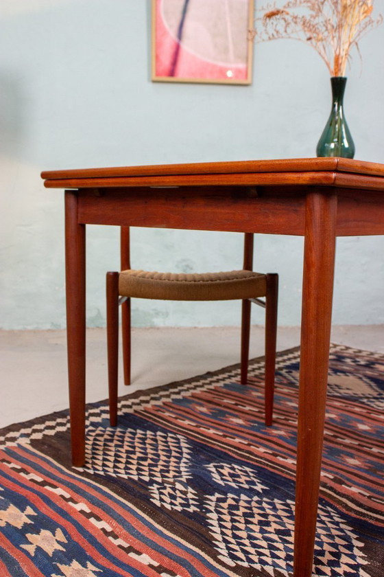 Image 1 of Vintage teak extendable dining table, Danish Mid Century 1960s