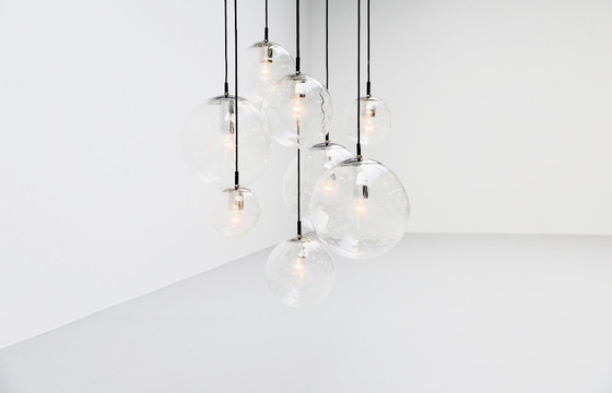 Image 1 of Lámpara de araña Raak con forma de globos de gotas de lluvia Holanda 1975