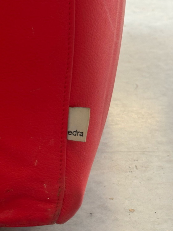 Image 1 of Divano in pelle rossa Edra