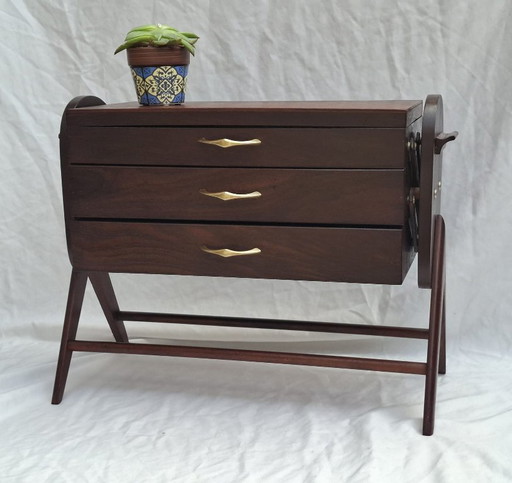 Beautiful Mid-Century Danish Design Sewing Cabinet (1950s/60s) – opbergkast, Wood
