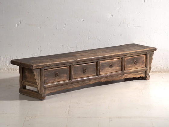 Tavolino antico con cassetti in legno di pino – Cina, circa 1900 – Tavolini da caffè, Iron (photo 7 of 40)