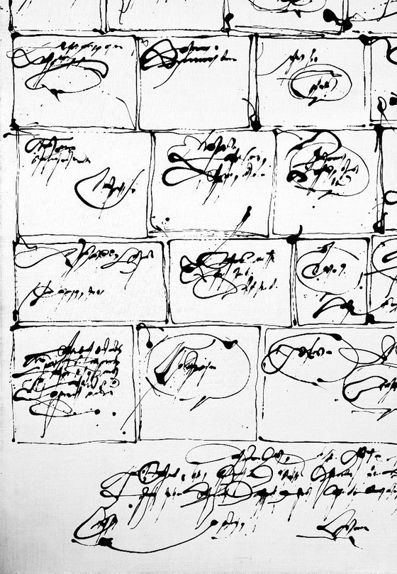 Image 1 of Robert Detheux (1932-2010) Immense painting on canvas from 1984 "Anecdotes without images" 160cm x 120cm