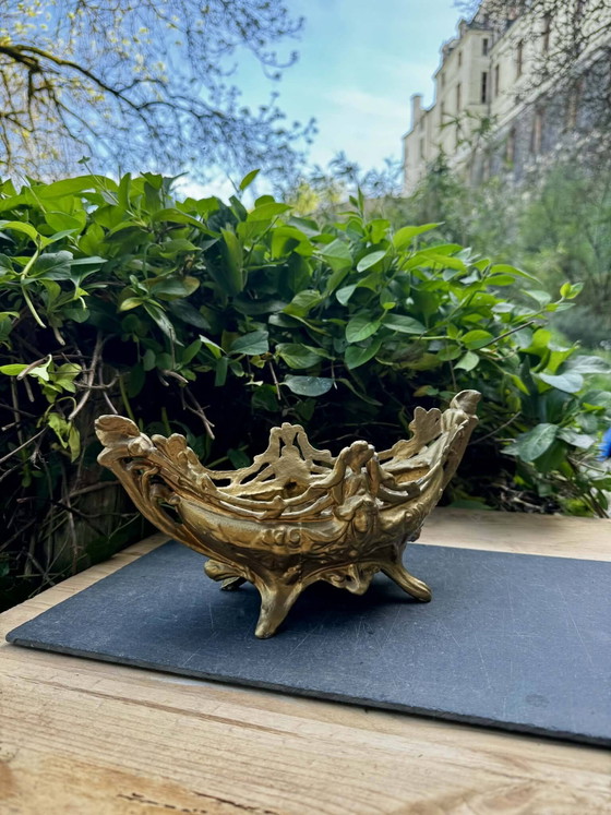 Brass planter woman Art Nouveau – Plant pot (photo 3 of 10)