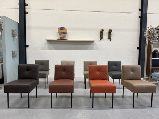 Image 1 of 8 Gelderland 7714 Sedia Button Sedia di design in pelle