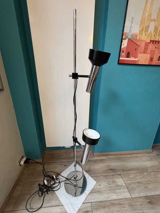 Vintage floor lamp, model L401, by Staff Leuchten, from the 1970s – vloerlampen, Metal, Chrome