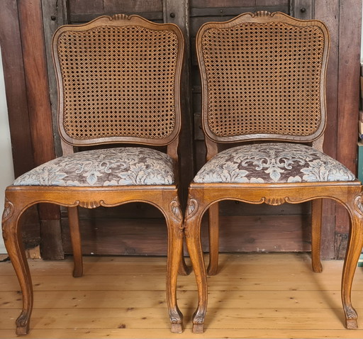 2x Chippendale Stühle – eetkamerstoelen, Rattan, Wood