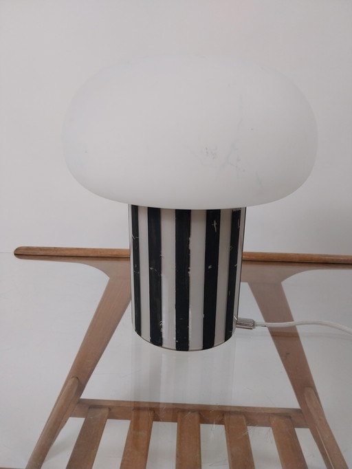 1 x memphis style glass table lamp 1980's