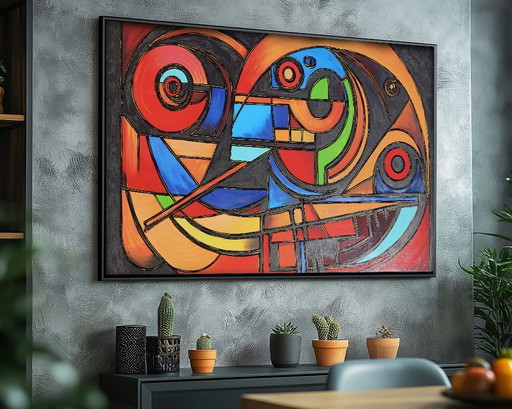 Cubisme A1413 - peinture abstraite XXL