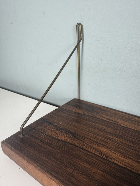 Image 1 of Tavola di palissandro vintage di metà secolo houten wandrek wandplank