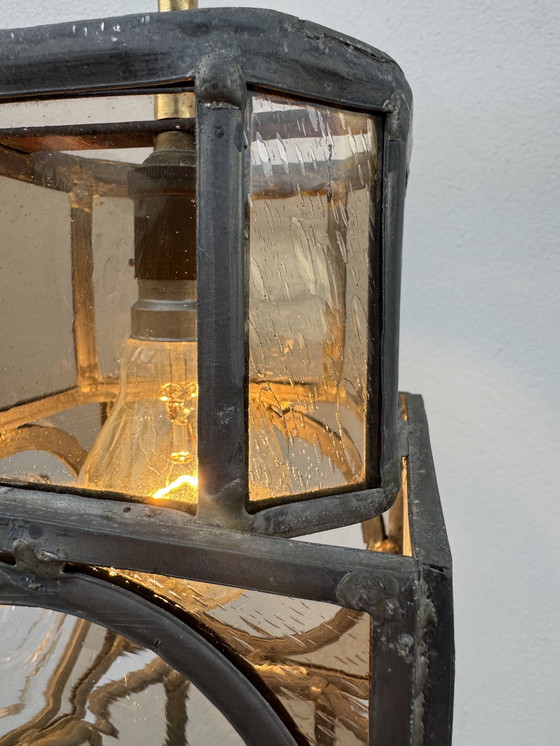 Image 1 of Lanterne vitrail Art Déco