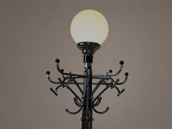 Grande appendiabiti/lampada da terra Art Déco – Lampade da terra, Brass, Chrome, Vintage (photo 14 of 15)