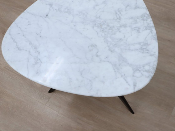 Image 1 of Mid century organic design tripode marble coffee table 1950s