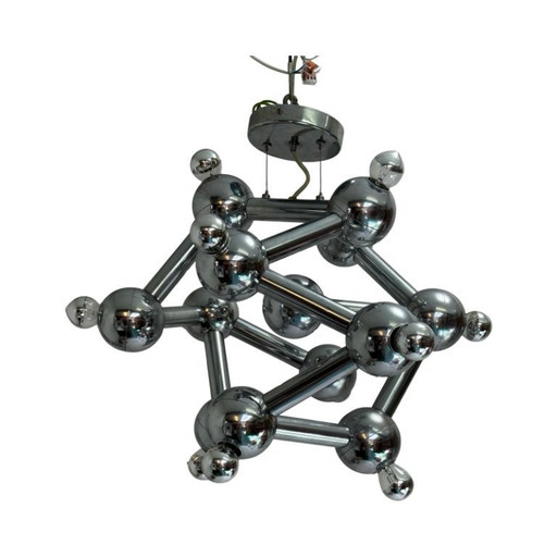 Paul de Haan for Jolina Lighting - Chromed pendant - Model name: Kolja’s Favorite - Dutch design - Sputnik or atom shaped design