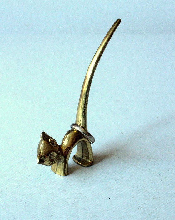 Messing Kat Ringhouder - Briefopener - Vintage, Decoratieve objecten, Gold (foto 2 van 7)