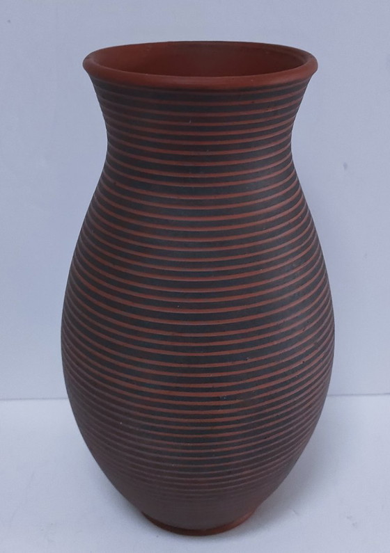 Image 1 of Two-tone clay vase, signed, 1960s