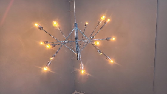 Image 1 of Vintage chrome sputnik style chandelier, 1970s