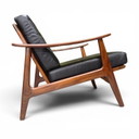 Coppia di poltrone scandinave in teak, anni '70.