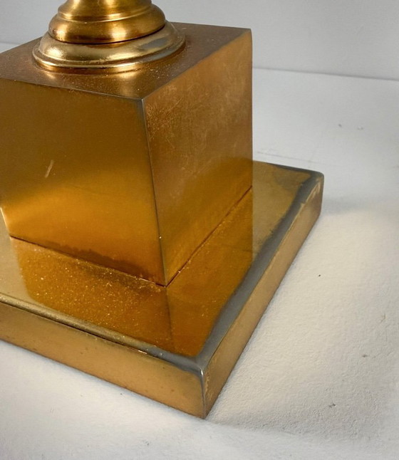 Image 1 of Set of 2 table lamps by Maison Charles, Hollywood Regency, pine cone/pine, France, 1970s