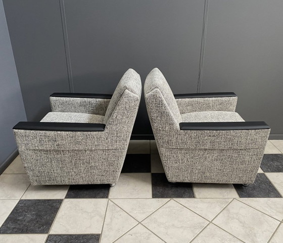 Image 1 of set of 2 grey relax chairs on castors 1970s