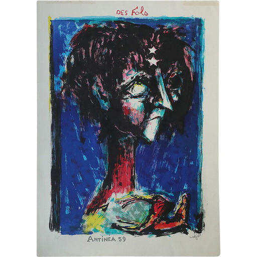 Litografía antigua de Bernard Lorjou, 1959