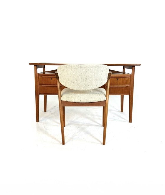 Image 1 of Scrivania vintage in teak, Gunnar Nielsen, Tibergaard anni '60