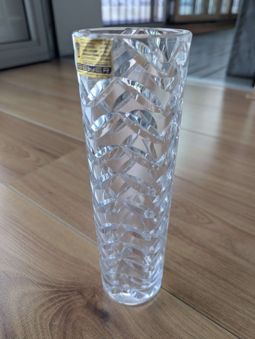 Vase en cristal Beyer - Cristal à 24% de plomb - Allemagne de l'Ouest (années 1970)