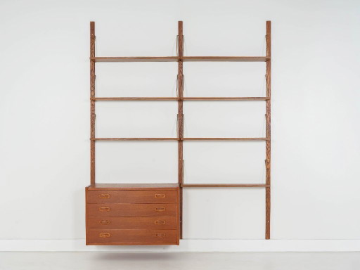 Librería de teca PS System, diseño danés, década de 1960, fabricada por Randers Møbelfabrik.
