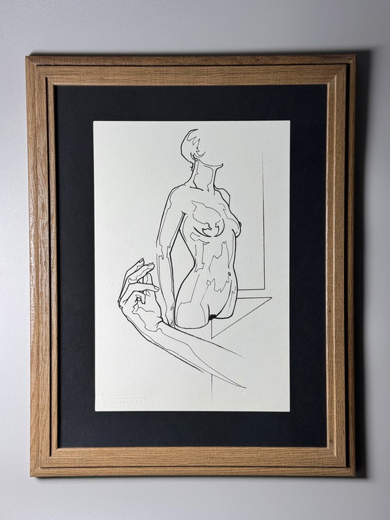 Image 1 of Eugène Eechaut (1928-2019) - framed ink diptych - 1980s, 