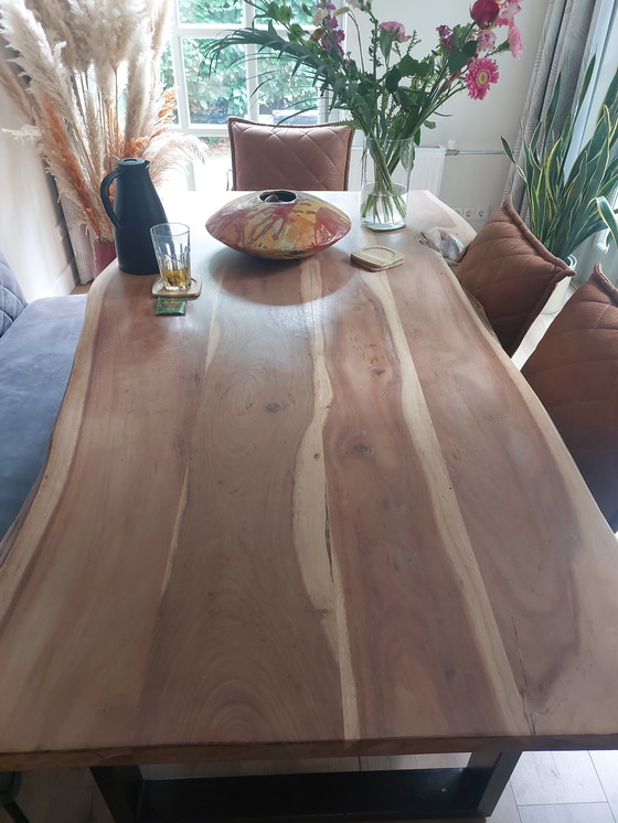 Image 1 of complete dining table set 4x chairs 1 x bench 1 x table