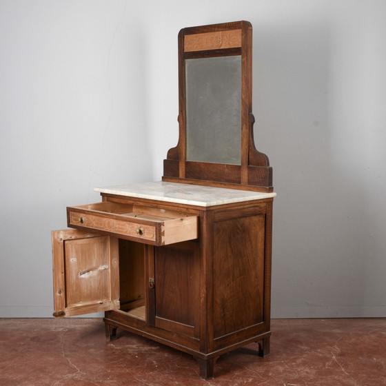 Small vanity cabinet with mirror and marble top – Sideboard, Wood, Klassiek (photo 5 of 20)