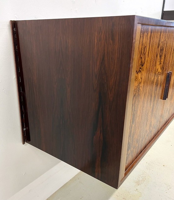 Image 1 of Rosewood Tambour Door Cabinet By Kai Kristiansen For Feldballes