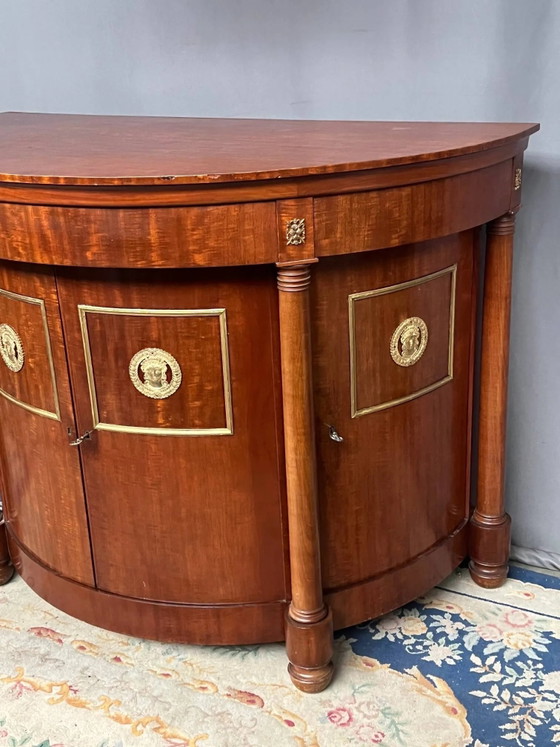 Empire style sideboard. Mahogany. Gilded bronze decoration. (photo 4 of 7)
